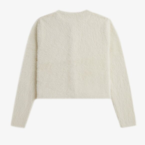 NWT Fred Perry Amy Whitehouse White Furry Cardigan Sweater - Picture 9 of 11